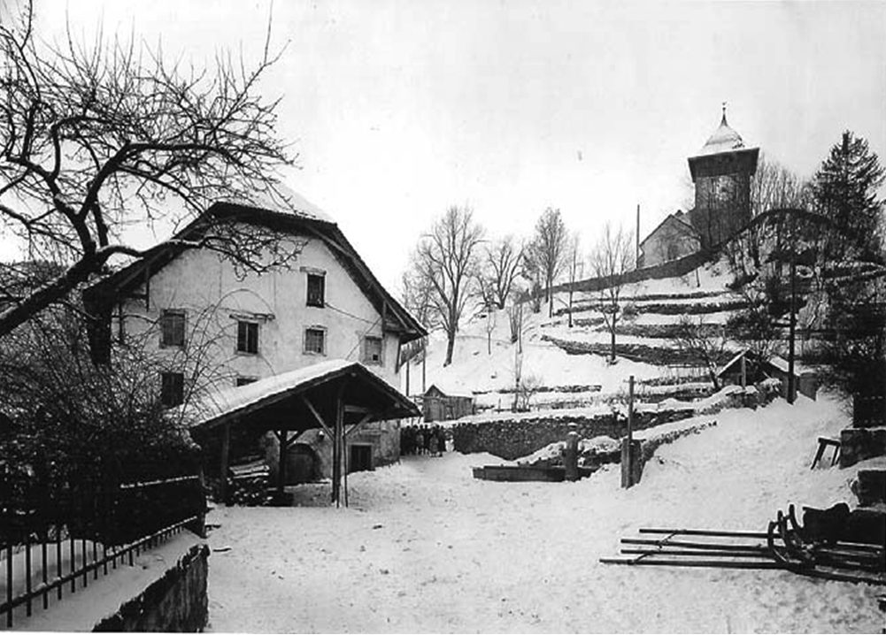 Château-d'Oex sous la neige, photographie ancienne